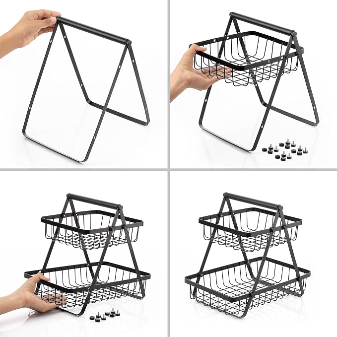 2-Tier Fruit Basket with Handle